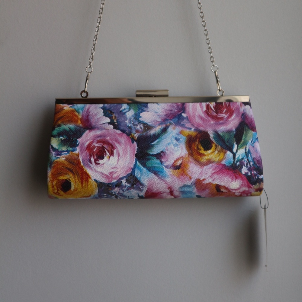 Multi-Color Floral Clutch Purse